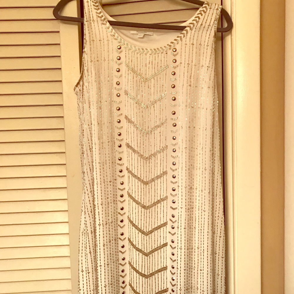Sparkly white shift dress